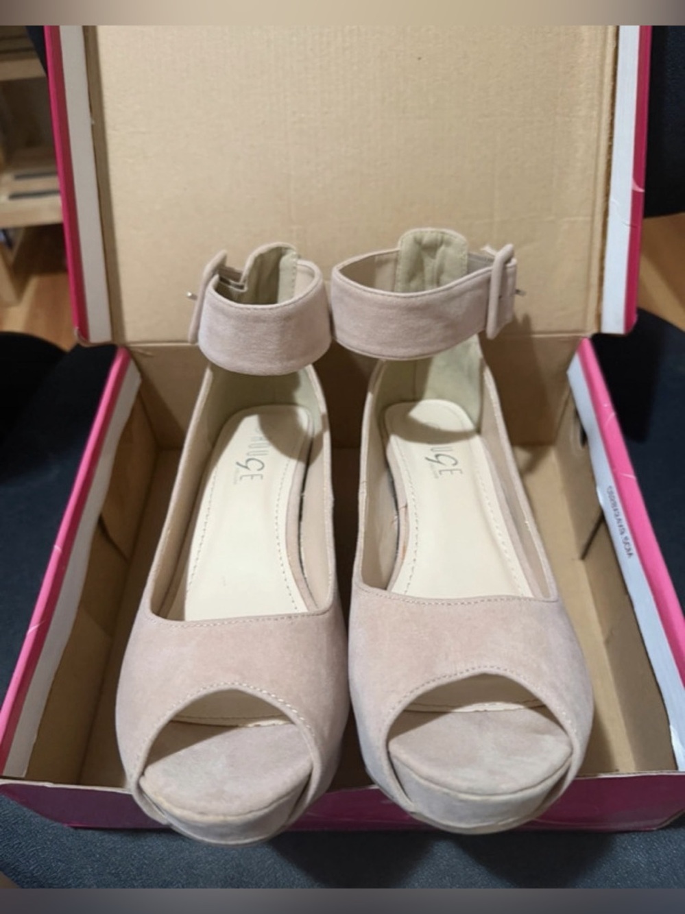 Rouge Renata-16 Wedge Heels in Nude US 8.5